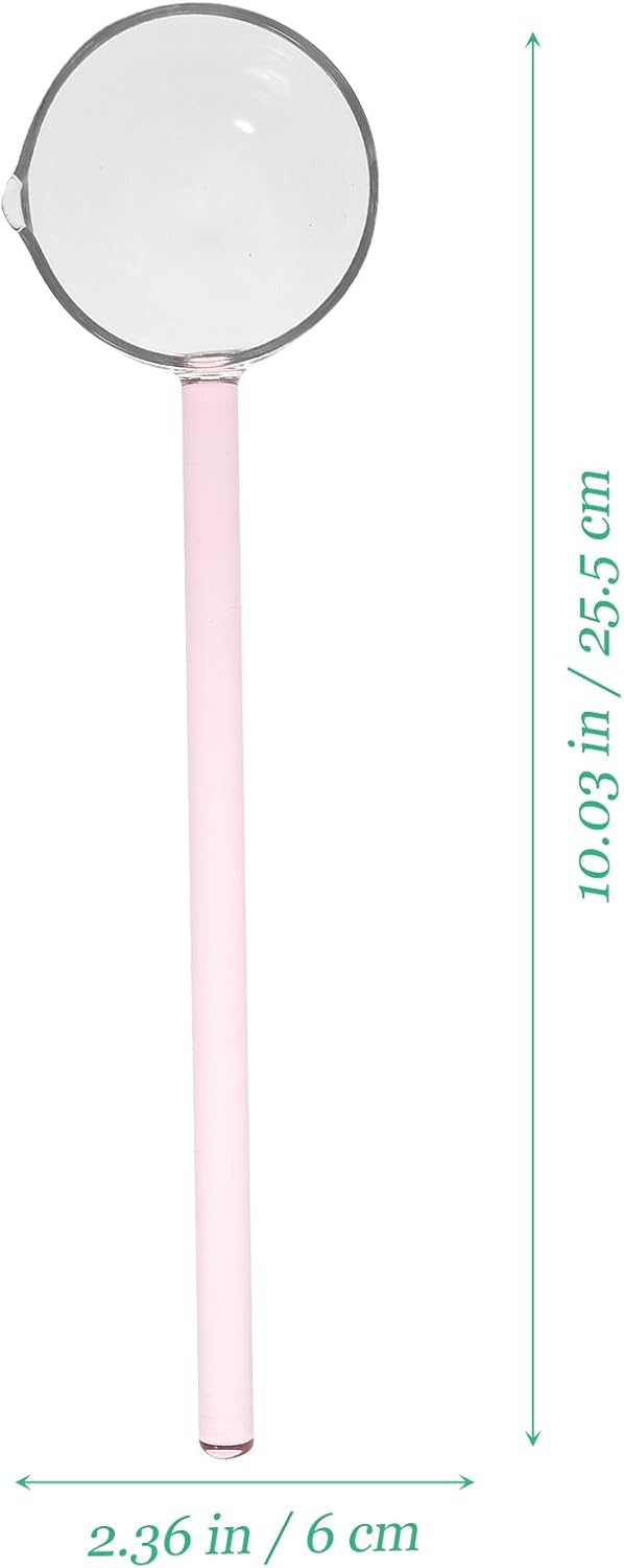 CALLARON Glass Spoon 10.03In Transparent Stirring Spoon for Coffee Tea Ice Cream Dessert with Ergonomic Non-Slip Handle Kitchen Serving Utensil