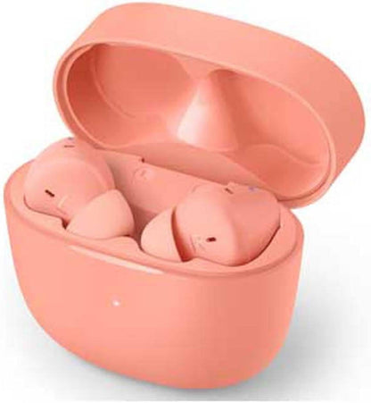 PHILIPS Earbuds, Splash and Sweat Resistant, Bluetooth, Up to 18 Hours Play Time, Soft Silicone Ear-Tip Covers in 3 Sizes, Built in Mic, Classic Design and Comfortable Fit Pink