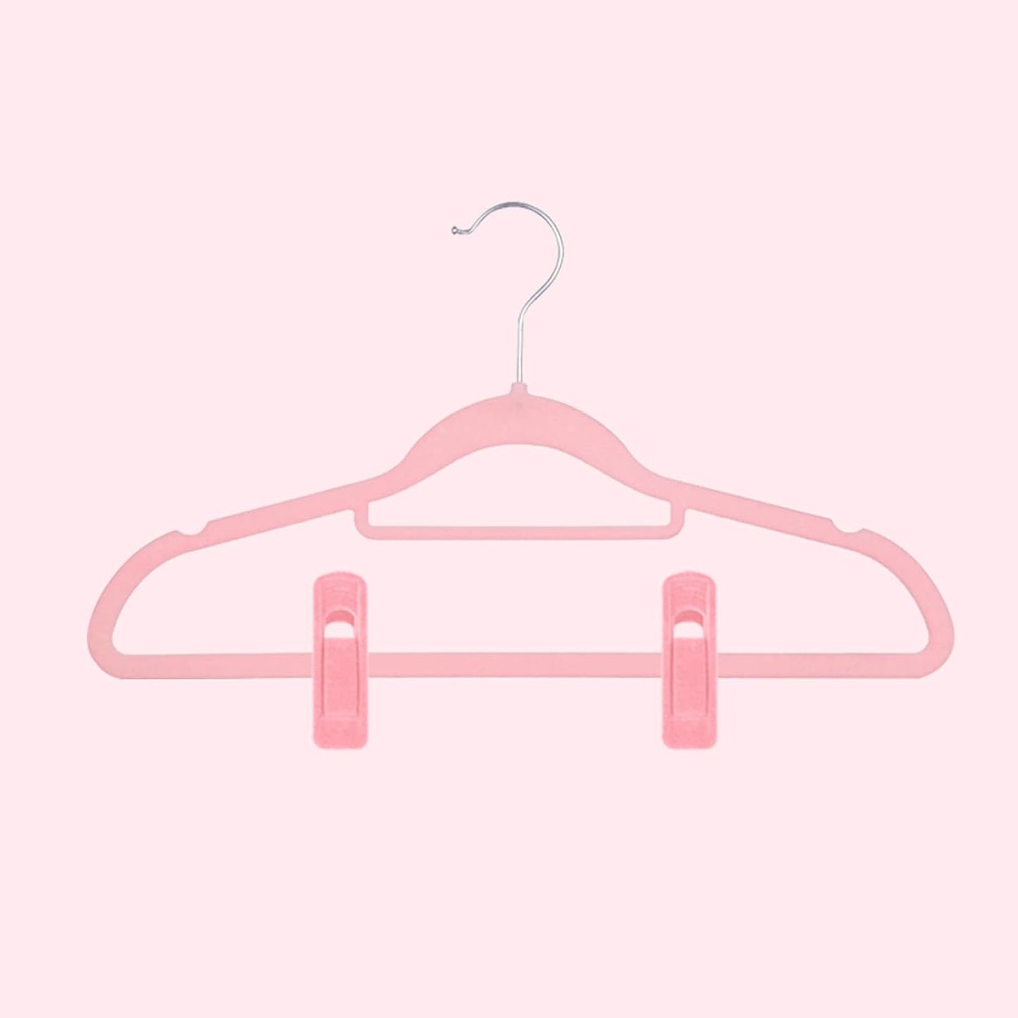 Trgowaul Blush Pink Velvet Hangers Clips, Pants Hangers Velvet Clips, Strong Finger Clips Perfect for Thin Velvet Hangers (20 Pcs, Blush)
