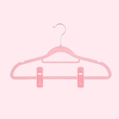 Trgowaul Blush Pink Velvet Hangers Clips, Pants Hangers Velvet Clips, Strong Finger Clips Perfect for Thin Velvet Hangers (20 Pcs, Blush)