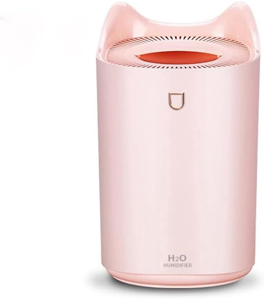 Silent Humidifier, 2L Large Capacity, With Atmosphere Light, Usb Aromatherapy Machine, Suitable For Bedroom, Living Room, Office, Pink