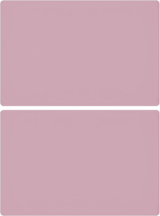 23.6'' by 15.7''Flexible Silicone Placemat Non Slip Waterproof Heat Resistant Dinner Table Mat (Light Pink-2 Pcs)