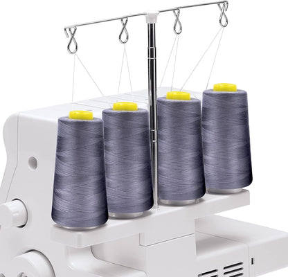 Tortoise 4 Cones of 3000 Yards Each Spool Thread for All Purpose, Serger, Overlock, Quilting, Sewing Machine - 100% Polyester, Light Pink