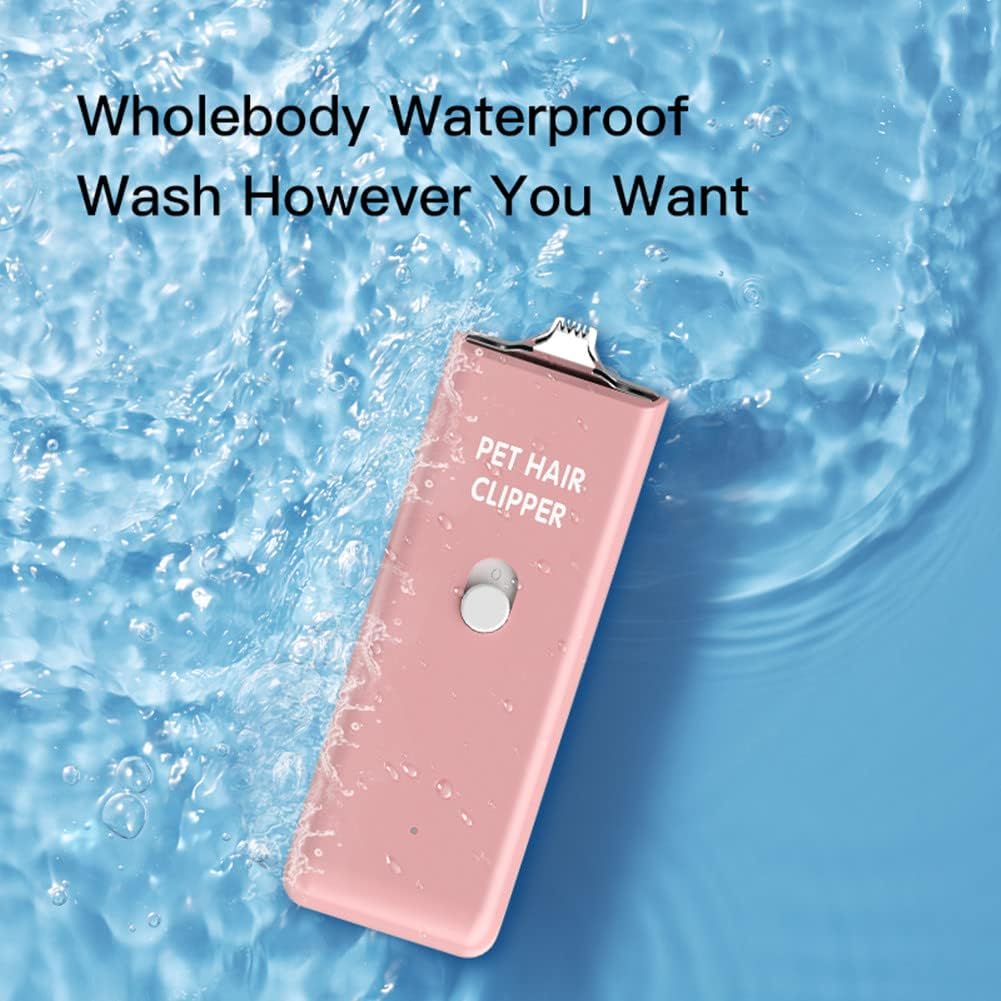 Feet Hair Trimmer, Dog Clippers,Quiet Washable USB Rechargeable Cordless Dog Grooming Kit,Electric Pets Hair Trimmers Shaver Shears for Dogs and Cats Pink