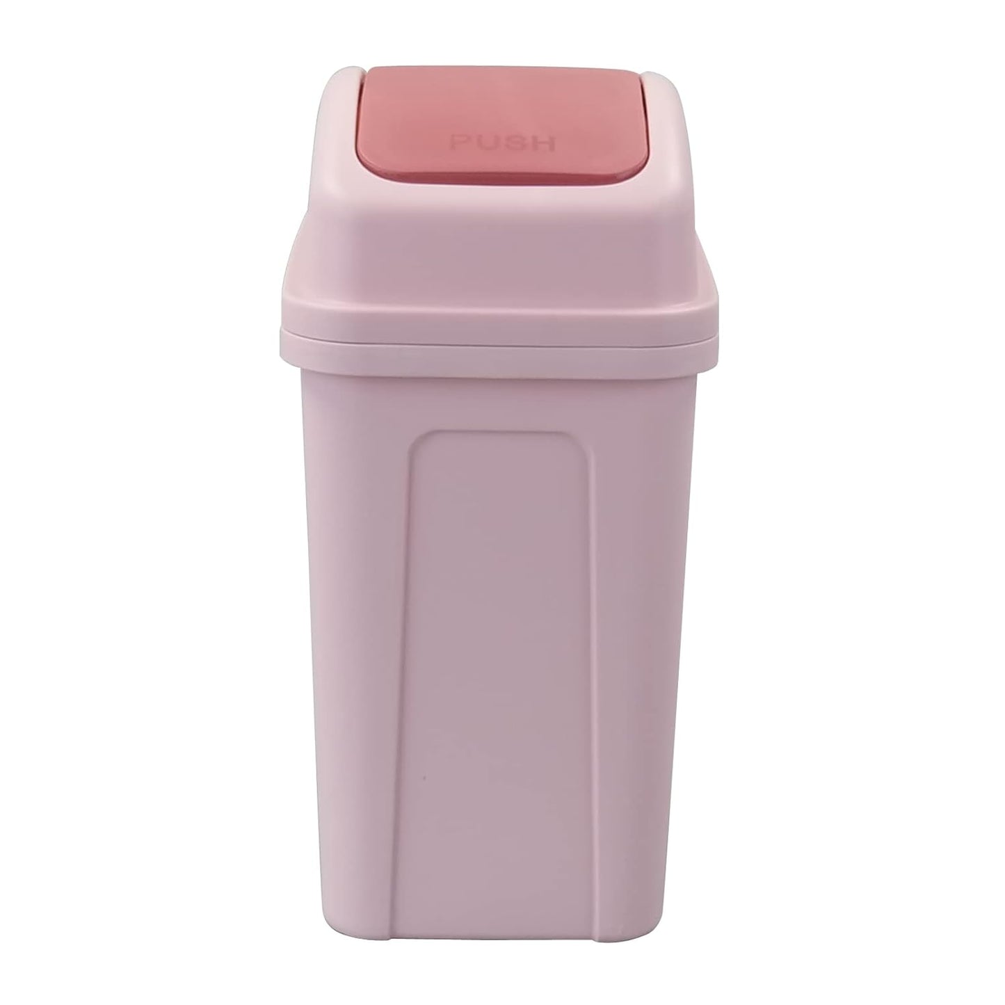 7 L Small Garbage Can with Swing Lid, 1.8 Gallon Indoor Trash Bin with Lid (Pink)