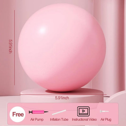 Exercise Ball for Yoga, Pilates & Fitness – Stability Ball Equipment for Home Gym & Office Chair, Yoga Ball for Core Strength Pelvic Floor Exercise Yoga Home Gym Fitness and Travel Workouts, Pink