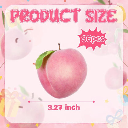 36 Pcs Artificial Peach Decorations Foam Peach Lifelike Fake Fruit Faux Small Simulation for Home Birthday Party Cabinet Table Festival Kitchen Harvest Photography Prop (3.27 Inch)