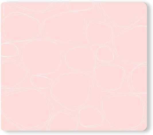 modern-twist Set of 4-14 x 16 Placemats and Set of 4-4 x 4 Coasters, Silicone, BPA, PVC-Free, Dishwasher Safe, Pebbles Print in Blush