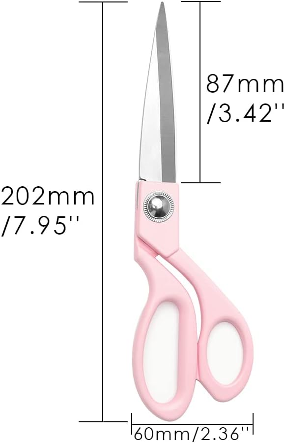8" Pink Fabric Scissors Sharp Sewing Shears