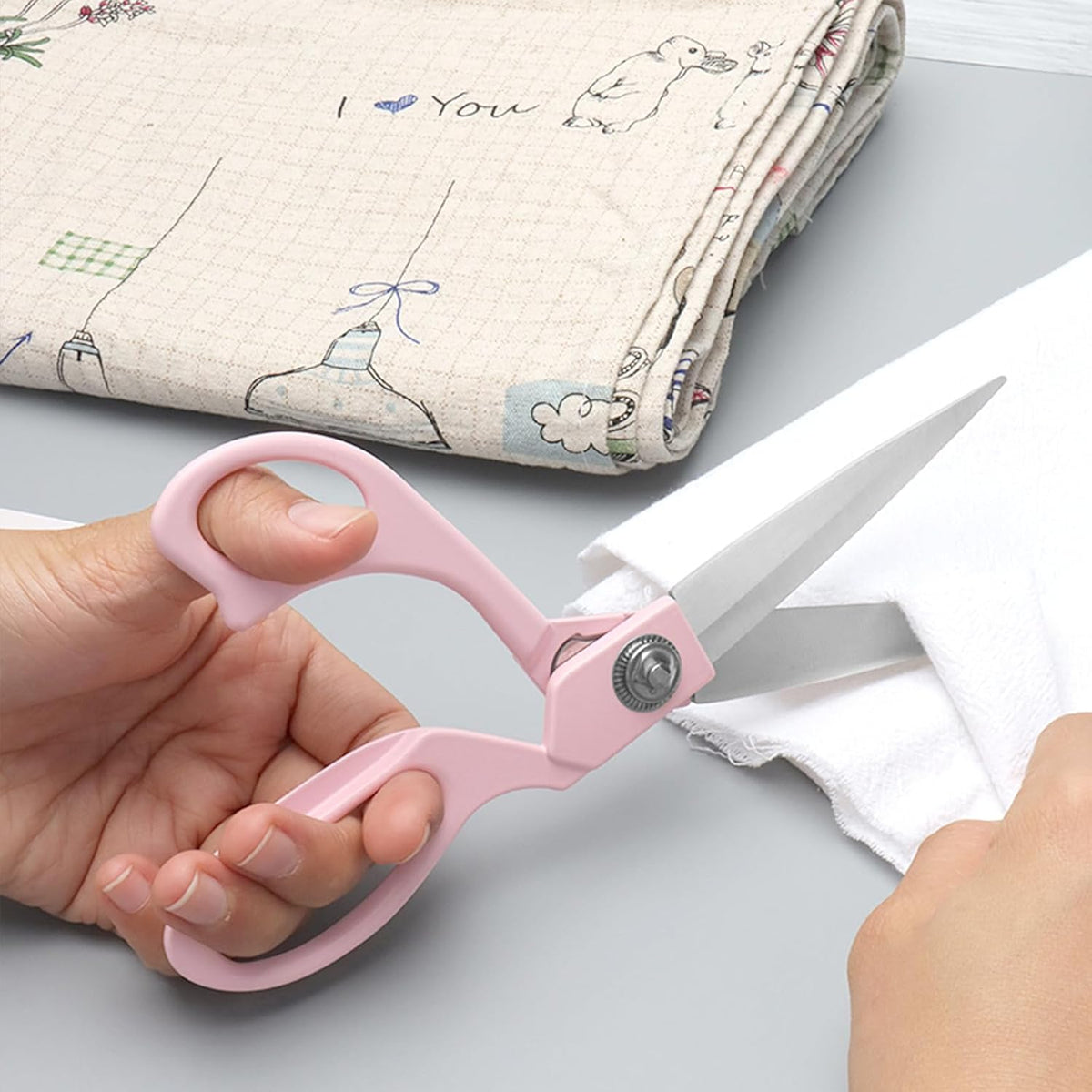 8" Pink Fabric Scissors Sharp Sewing Shears