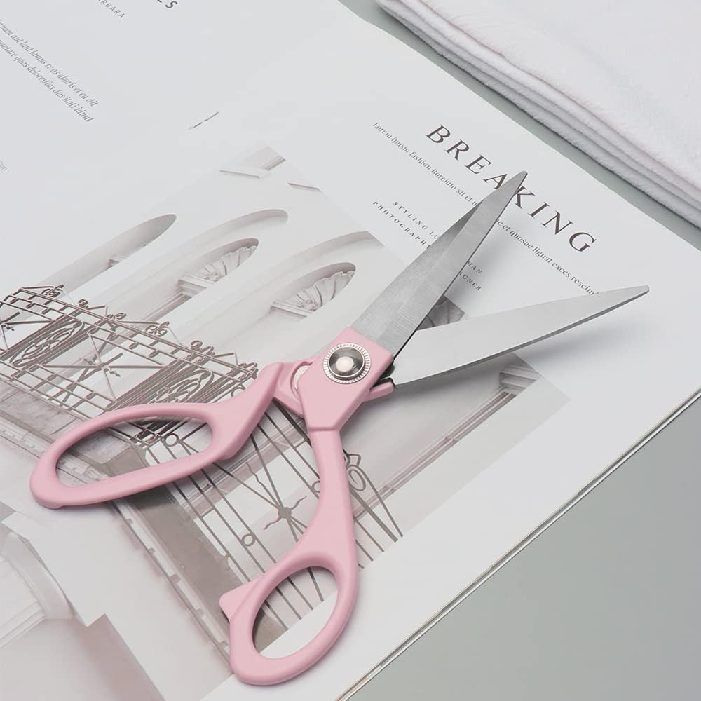 8" Pink Fabric Scissors Sharp Sewing Shears