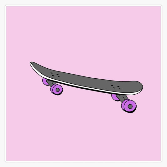 Baby Pink Skateboard Print Sticker Decal Laptop Car Window Vinyl 5"