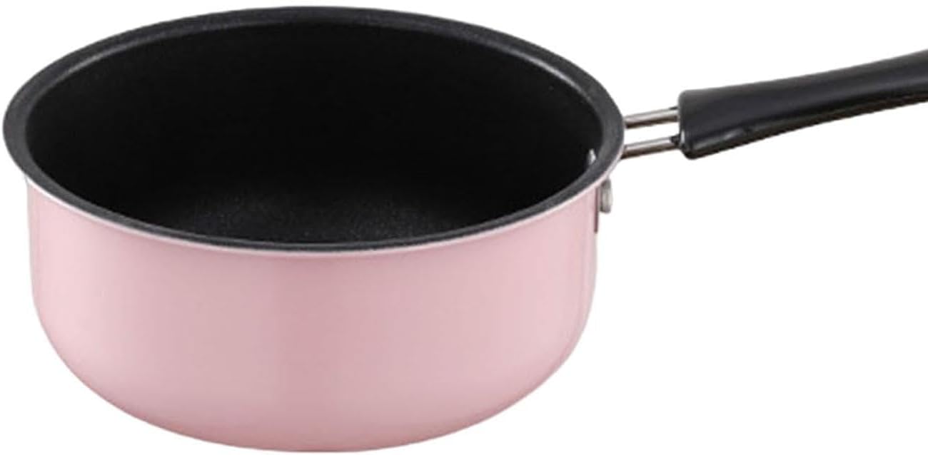 Stainless Steel Sauce Pan,Milk Pan,Soup Pot for Induction and Oven,Cooking Pot with Ergonomic Handle Kitchen Baby Breakfast Pot Cookware Set Pink