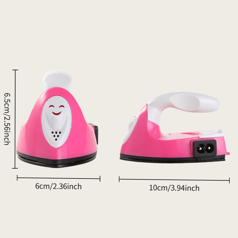 Pink Mini Iron for Craft Travel Heat Press, Small Portable Iron for DIY Heat Transfer Vinyl, Patches & Perler Bead Projects with US Plug
