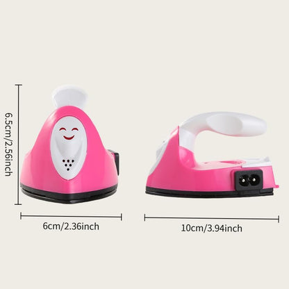 Pink Mini Iron for Craft Travel Heat Press, Small Portable Iron for DIY Heat Transfer Vinyl, Patches & Perler Bead Projects with US Plug