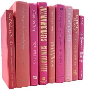 Decorative Accent for Home Decor – Real Books by Color® Interior Styling Piece for Bookshelf, Coffee Table, Design Display (Set of 3, Pink)