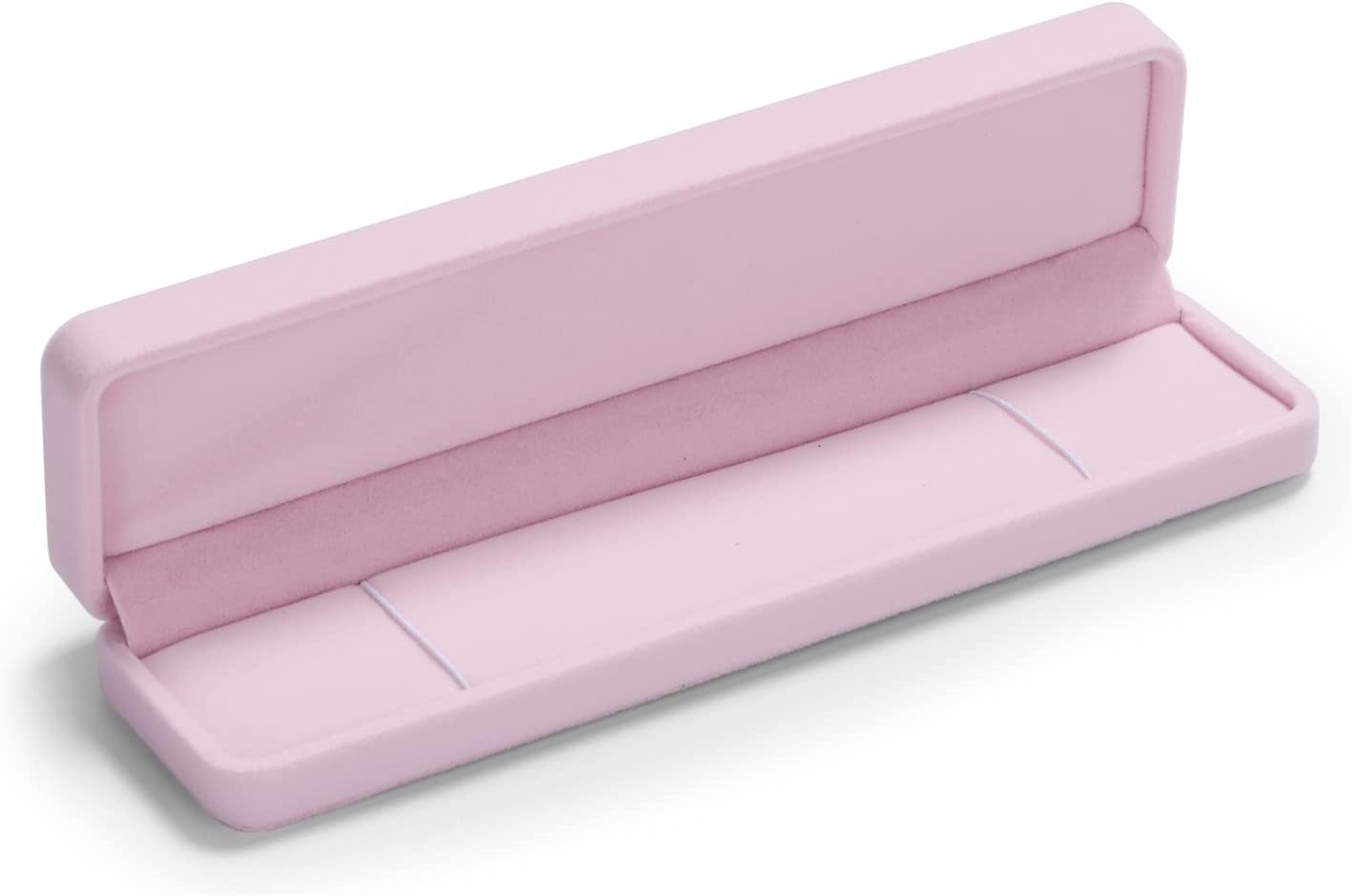 Oirlv Pink Velvet Bracelet Gift Box Long Chain/Necklace Storage Box Jewelry Storage
