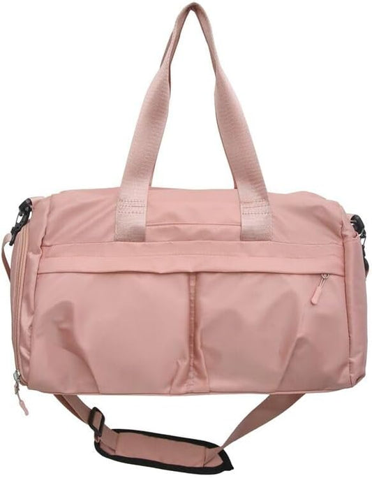 Small Gym Bag for Women, Travel Duffle Bag Carry On Gym Sports Women Girls Workout Travel Bag (Pink)