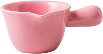 LIFKOME Ceramic Milk Pan Handle Pink Sauce Pot Ceramic Cookware 70ml Single Handle