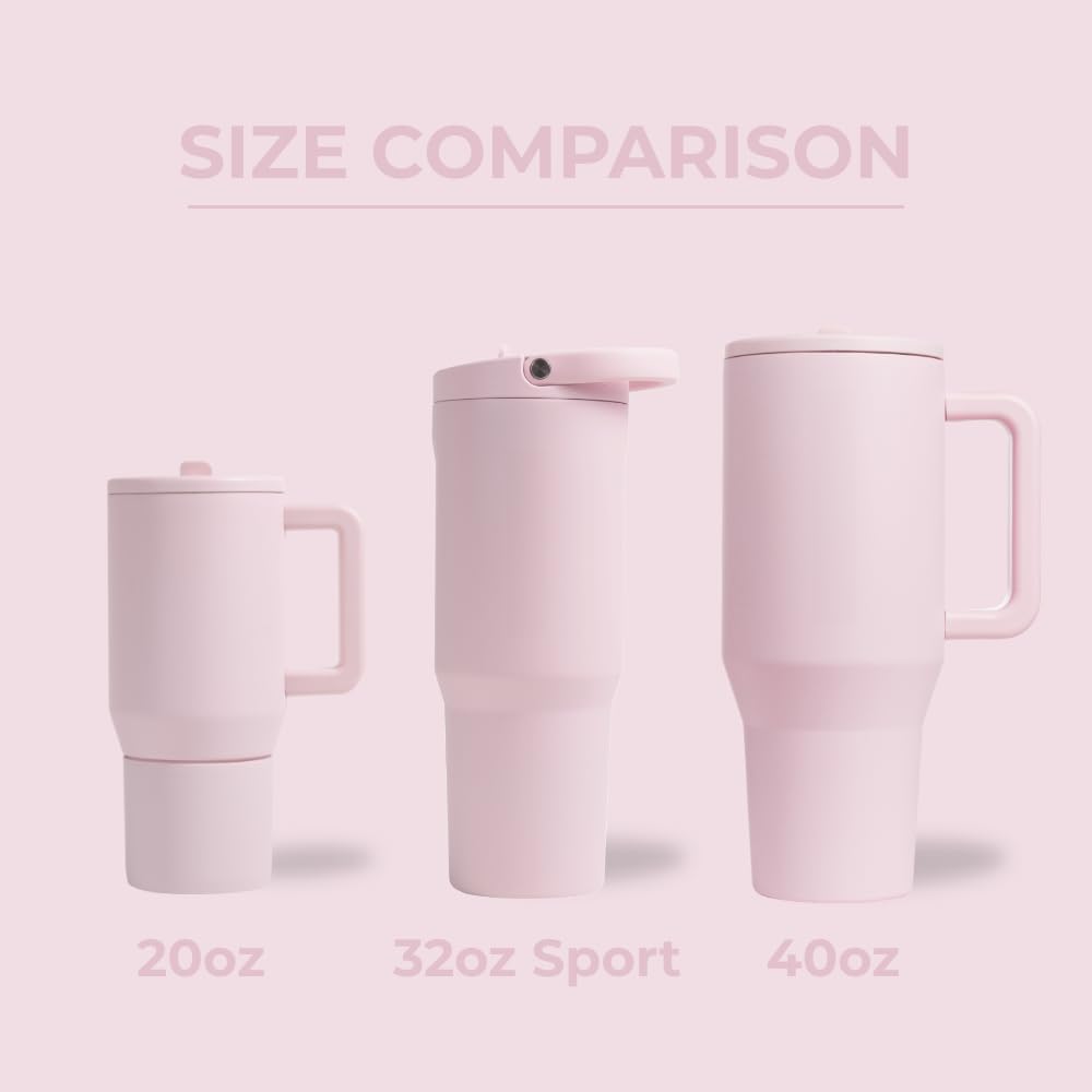 HydroJug Sport 32 oz Insulated Stainless Steel Water Bottle, Pink Sand