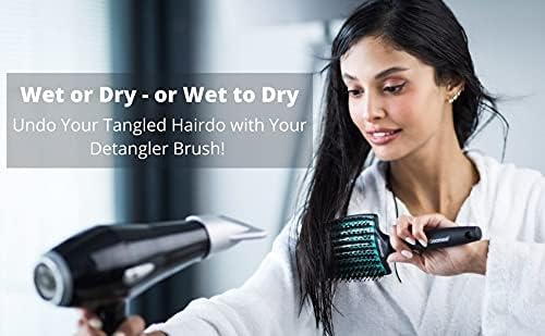 Parlux 385 Powerlight Ionic and Ceramic Pink Hair Dryer with Miracle Large Detangling Brush Mint Green – Lightweight Blow Dryer and Dual Bristle Brush for Smooth, Frizz-Free Hair