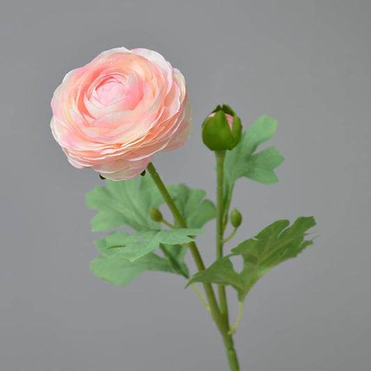 5Pcs 19.6" Artificial Ranunculus Flowers Real Touch Stem Ranunculus Artificial Flower Silk Flower for Arrangements Centerpiece Table Home Wedding Bouquet Party (Light Pink)