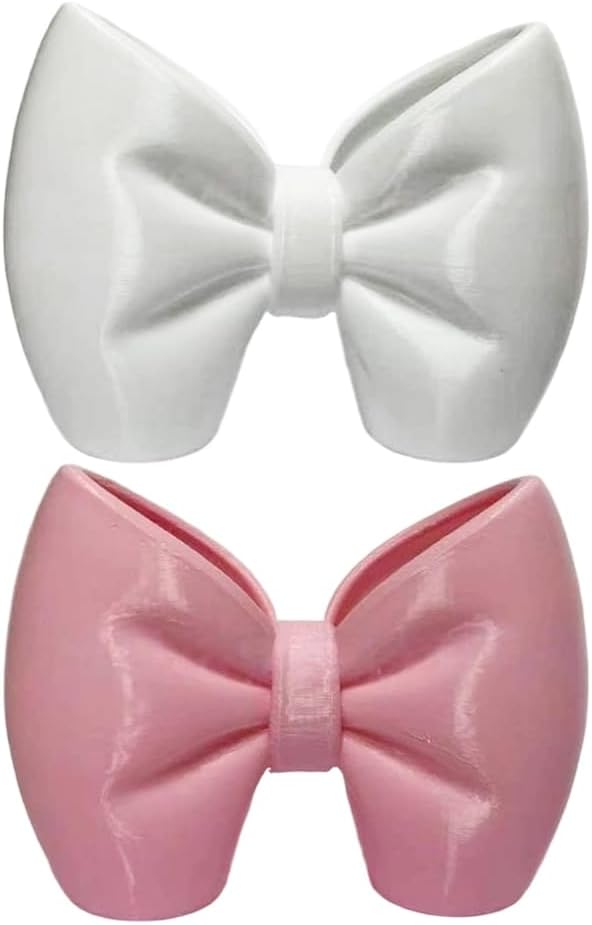 Stylish Bows Design Pink Toothbrush Toothpaste Holder for Bathroom Vanity
