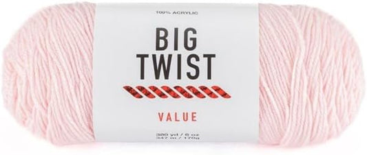 Big Twist Value Yarn, 100% Acrylic, 380 Yards, Baby Pink
