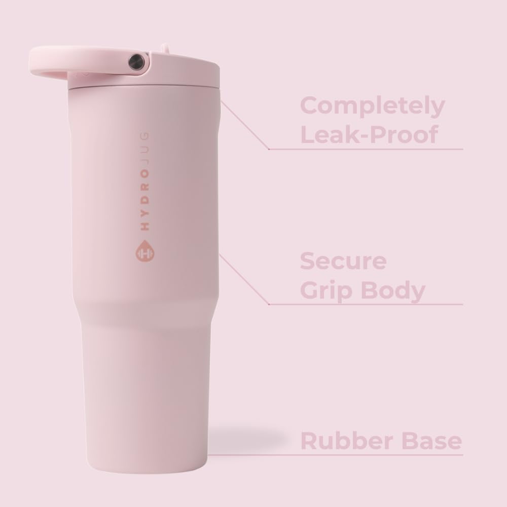 HydroJug Sport 32 oz Insulated Stainless Steel Water Bottle, Pink Sand