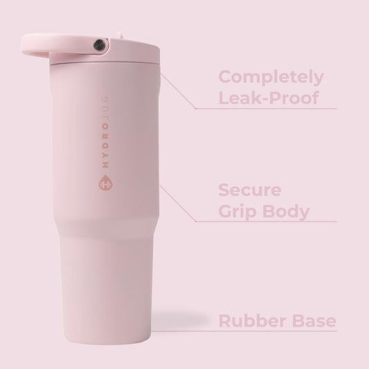 HydroJug Sport 32 oz Insulated Stainless Steel Water Bottle, Pink Sand
