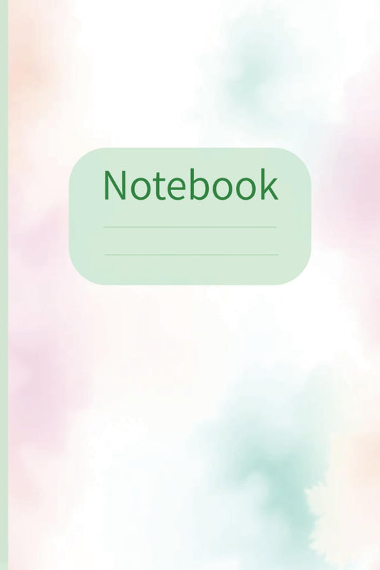 Watercolors Pastel Notebook – Cute, Cool Colorful Aesthetic, Wide Ruled, Softcover, 120 Lined Pages, 6x9: Colorful Green, Pink, Peach Orange, Blue & ... for Journaling, Diary, Note-Taking, Drawings