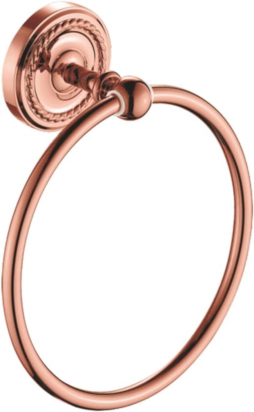 Wall-Mounted Copper Bathroom Towel Ring, Modern Bath Accessories Towel Ring (Rose Gold)
