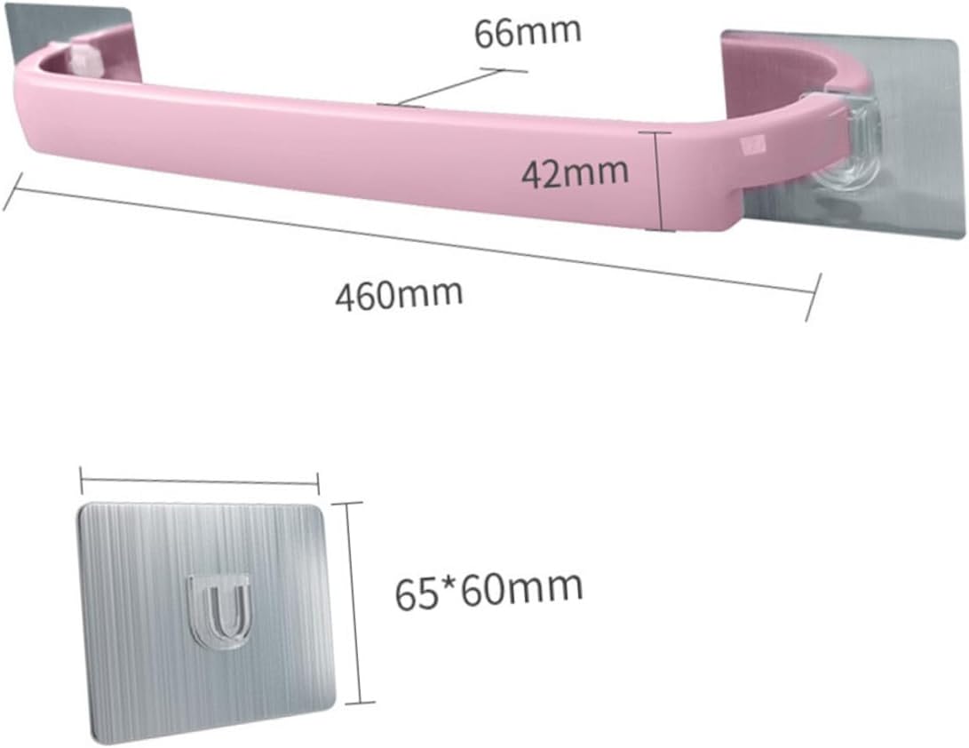 Wall Mounted Towel Rack Pink Self Adhesive Towel Shelf for Bathroom Kitchen Space Saving Storage