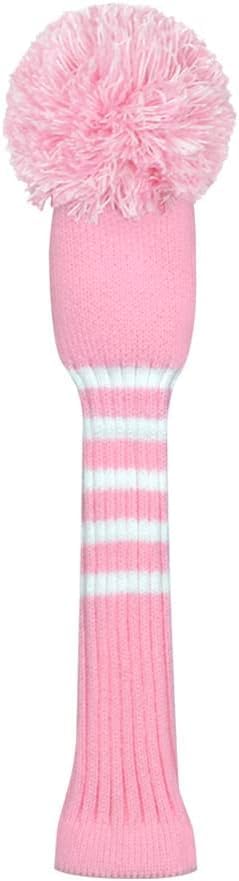 Scott Edward 1PCS Knit Pom Pom Driver/Fairway/Hybrid(UT) Club Protector Golf Club Cover with Rotating Number Tags,Soft,Portable