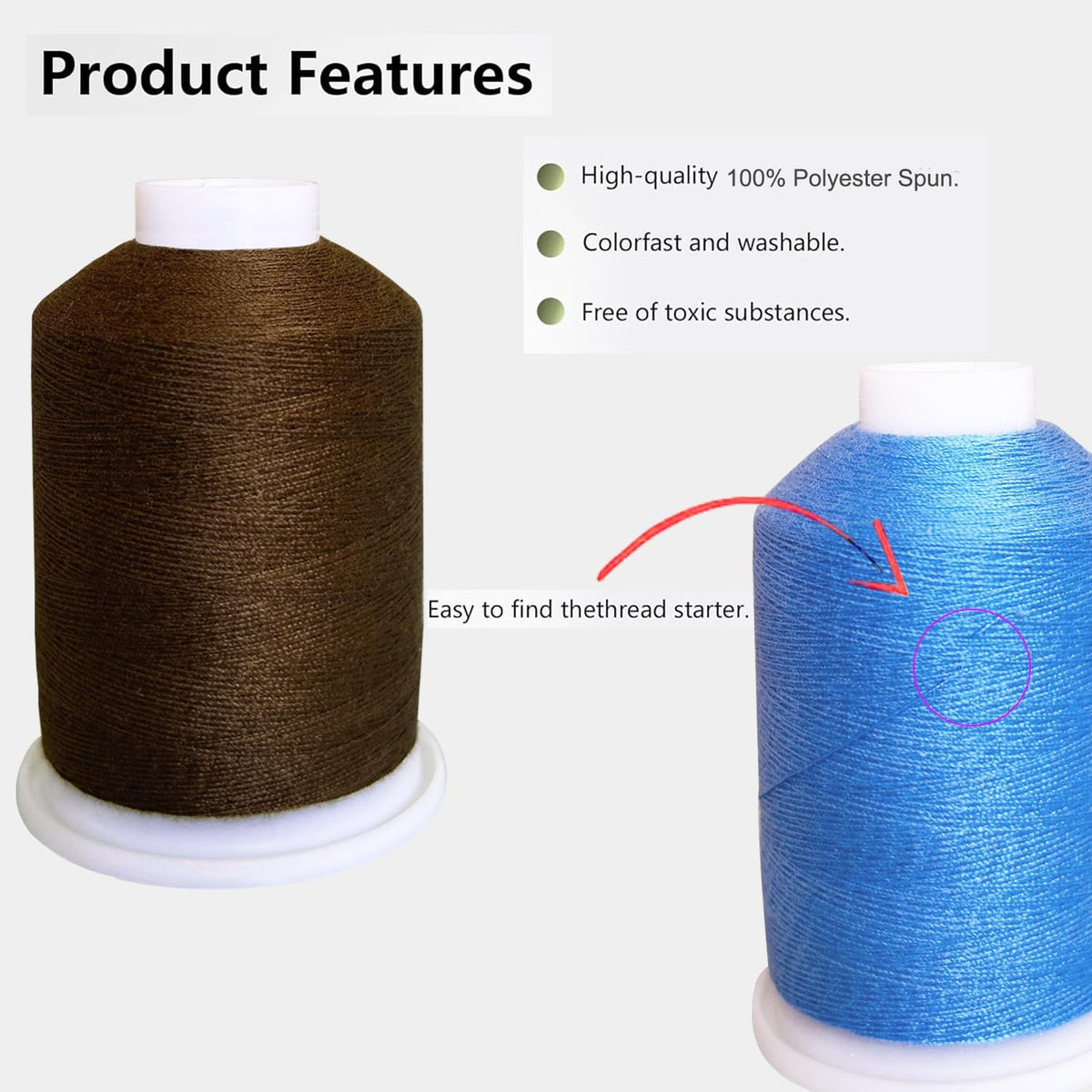 All Purpose Sewing Thread Polyester Total 1800Yards（Light Pink）