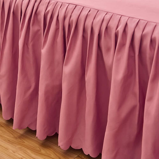 Queen Bed Sheet Set 3 Piece Ruffled Bed Skirt Sheet Set with 2 Pillowcases Up to Around 15" Deep Pocket Sheets Lightweight Pleated Bed Sheets for Double Single Bedding