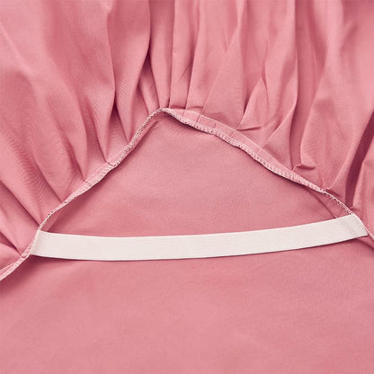 Queen Bed Sheet Set 3 Piece Ruffled Bed Skirt Sheet Set with 2 Pillowcases Up to Around 15" Deep Pocket Sheets Lightweight Pleated Bed Sheets for Double Single Bedding
