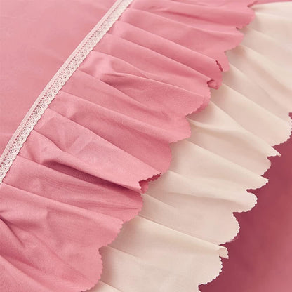 Queen Bed Sheet Set 3 Piece Ruffled Bed Skirt Sheet Set with 2 Pillowcases Up to Around 15" Deep Pocket Sheets Lightweight Pleated Bed Sheets for Double Single Bedding