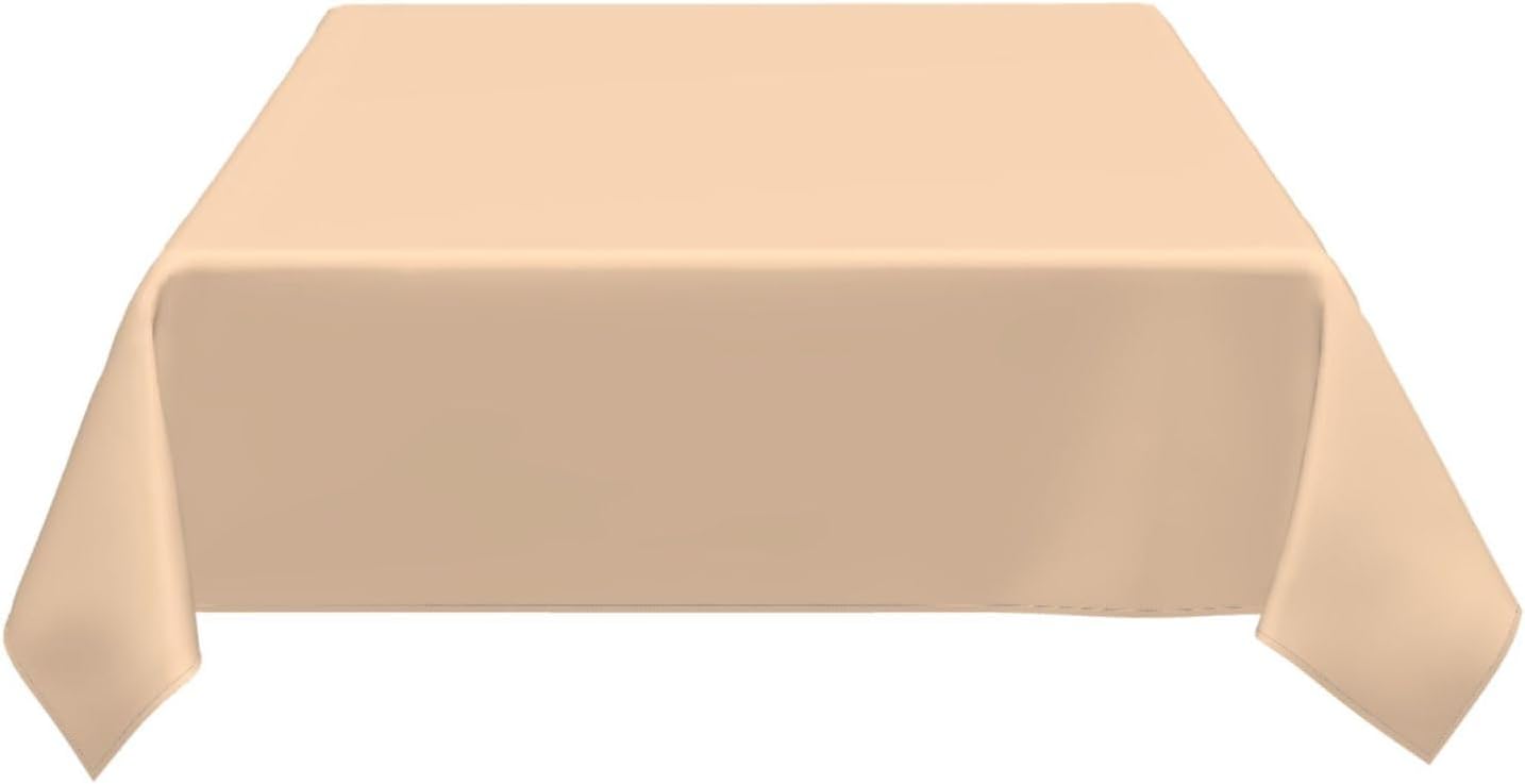 Pastel Peach Solid Color Classic Elegant Rectangle Table Cloth Soft Washable Oblong Tablecloth Covers for Kitchen & Table Linens 54" x 72"