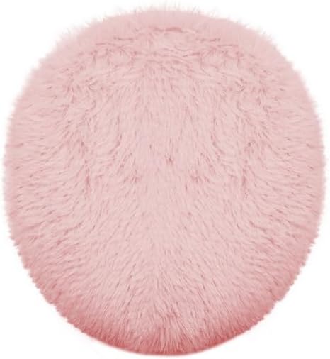 Soft Fluffy Toilet Seat Cover, Washable Absorbent Lid Cover, Adjustable Non Slip Backing for Most Bathroom Toilet Lids Pale Pink 17.7" x 19.7"