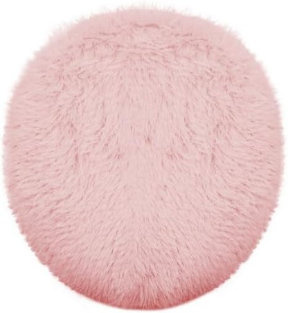 Soft Fluffy Toilet Seat Cover, Washable Absorbent Lid Cover, Adjustable Non Slip Backing for Most Bathroom Toilet Lids Pale Pink 17.7" x 19.7"