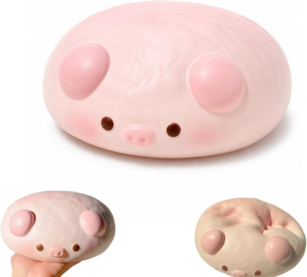 Jumbo Pig Squishy Toy, Slow Rising Soft PU Foam Stress Relief for Adults, Giant Animal Squeeze Fidget for Anxiety, Focus Desk Decor (pi g)