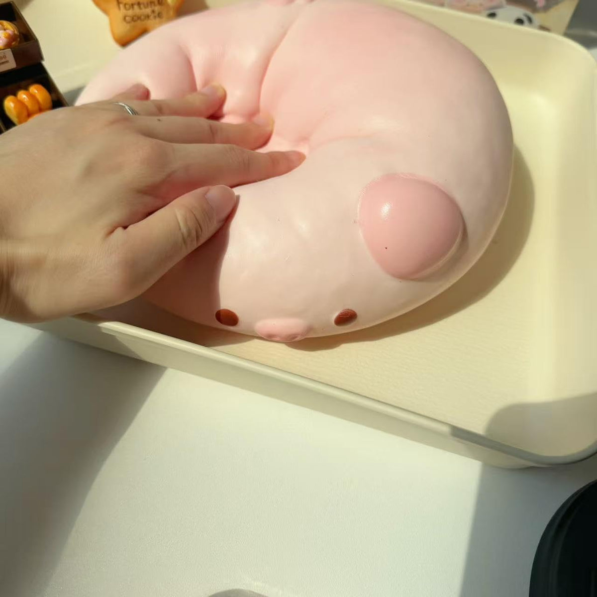 Jumbo Pig Squishy Toy, Slow Rising Soft PU Foam Stress Relief for Adults, Giant Animal Squeeze Fidget for Anxiety, Focus Desk Decor (pi g)