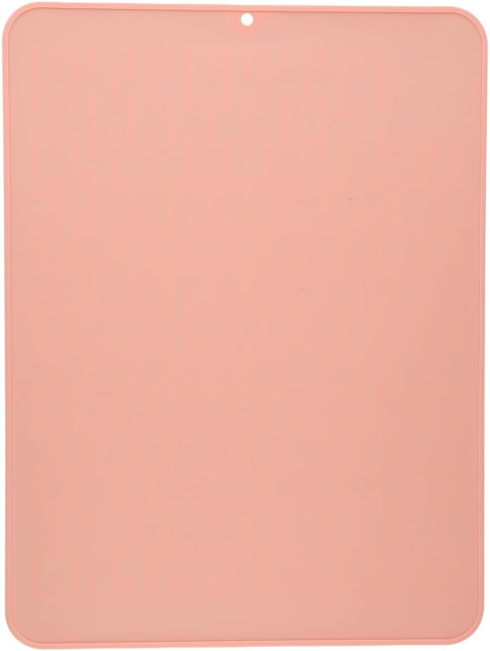 Silicone Dish Drying Mat for Kitchen Counter, Non-Slip Sink Liner with Raised Stripes, Heat Resistant & Easy to Clean, Large 15.75x11.81 Inch Draining Pad(Pink)