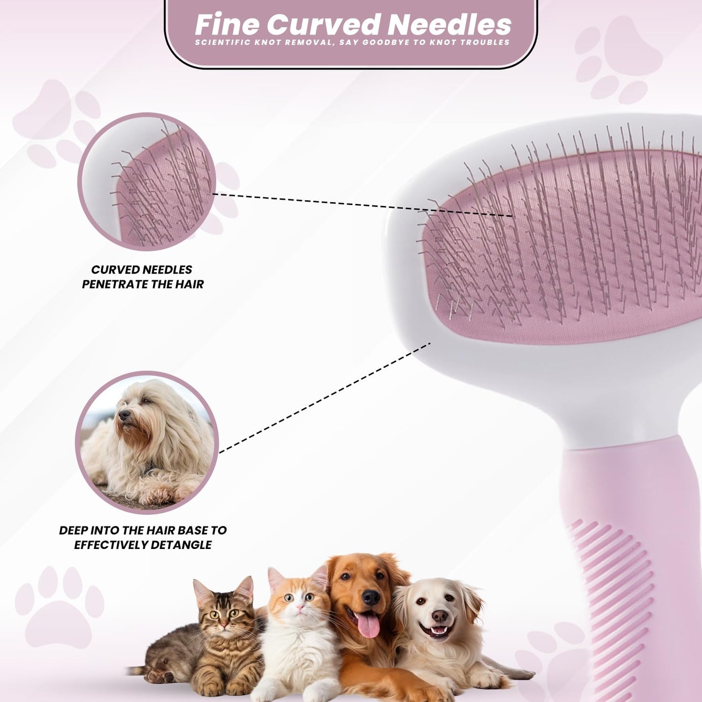 Small Slicker Brush for Grooming - Slicker Brush for Dogs and Cats can act as Deshedding Pet Tool for Healthy Coat Maintenance and Suitable for Short and long Haired Dogs