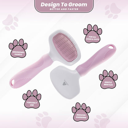 Small Slicker Brush for Grooming - Slicker Brush for Dogs and Cats can act as Deshedding Pet Tool for Healthy Coat Maintenance and Suitable for Short and long Haired Dogs