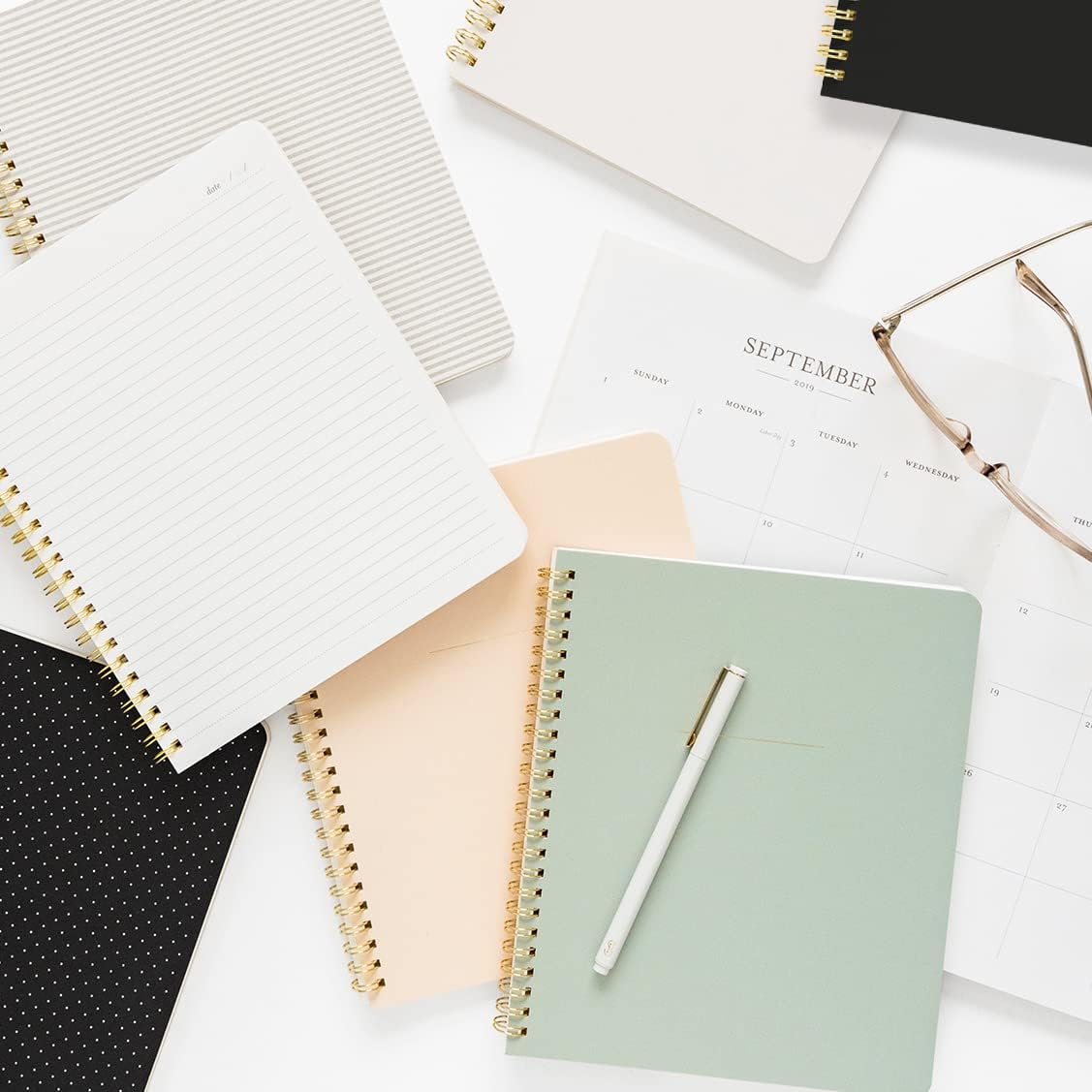 Sugar Paper Spiral Notebook, Black, 50 Lined Pages, Spiral Bound Notebook, Single Subject, Note Taking, To Do List, Office Accessories, 7" x 8.5"