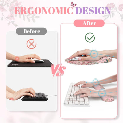 Pink Keyboard Mat 35.4"x15.7", Desk Protector for Classroom