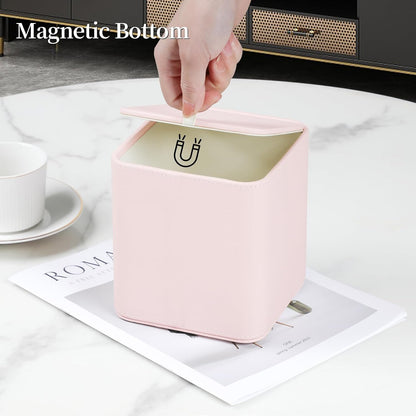 PU Leather Tissue Box Cover Square Tissue Box Holder, Pink