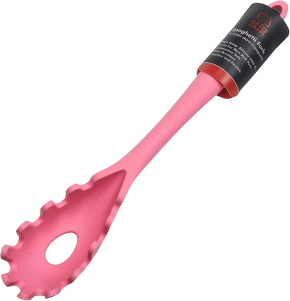 Premium Silicone Spaghetti/Pasta Fork, 11.5 inch, Pink